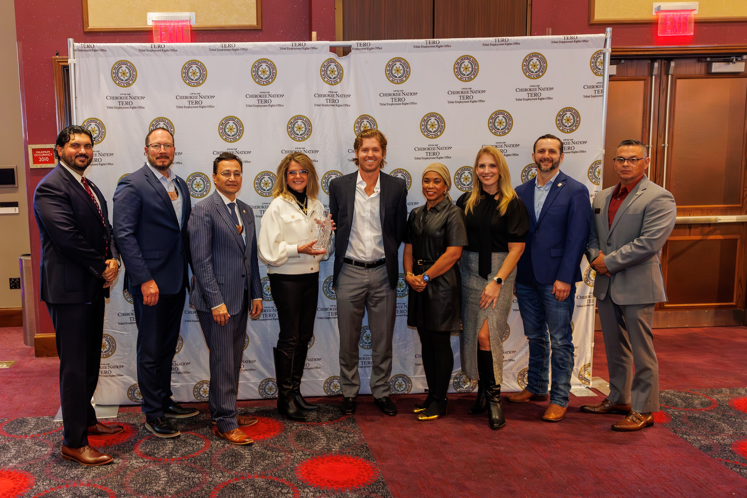 Happy Playgrounds receiving the Cherokee Nation TERO Award